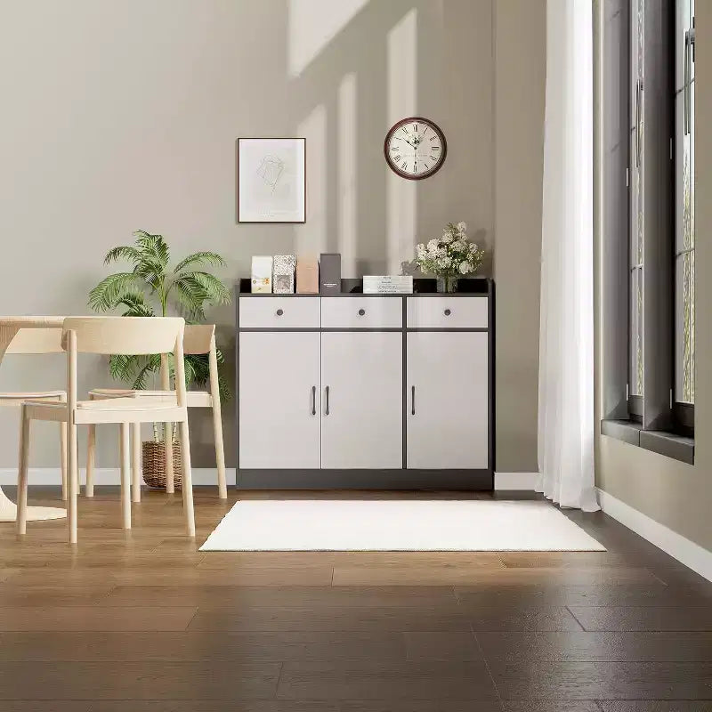 42.5 Credenza, Buffet Moderno da Caffè, Mobile Contenitore da Cucina in Legno con Ripiano Regolabile, per Soggiorno, Ingresso