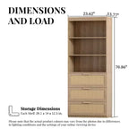 Karl Home Mobile Alto Contenitore, Libreria in Rattan con 3 Cassetti