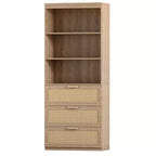Karl Home Mobile Alto Contenitore, Libreria in Rattan con 3 Cassetti