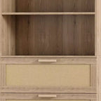 Karl Home Mobile Alto Contenitore, Libreria in Rattan con 3 Cassetti