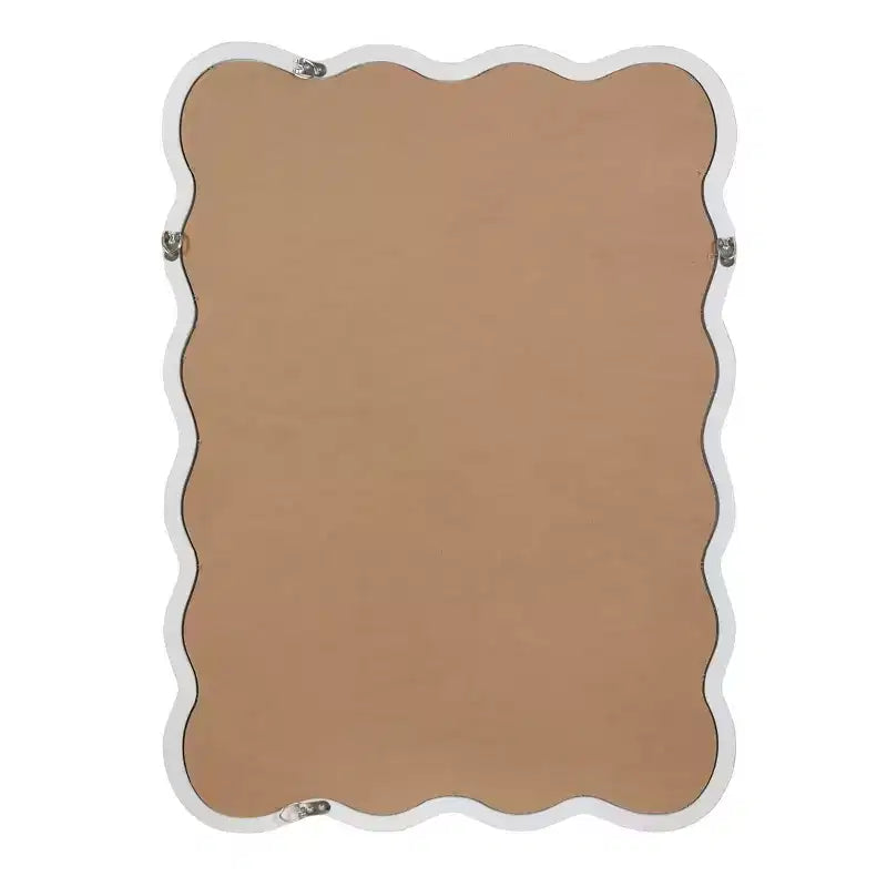 MAYEERTY 30 x 40 Specchio Decorativo Rettangolare Ondulato con Cornice in Legno Massello per Camera da Letto Bagno Soggiorno Bianco