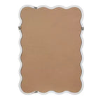MAYEERTY 30 x 40 Specchio Decorativo Rettangolare Ondulato con Cornice in Legno Massello per Camera da Letto Bagno Soggiorno Bianco