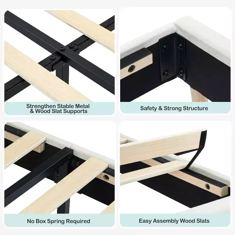 Struttura Letto Singolo per Bambini, Letto a Piattaforma Imbottito con Ampio Cassetto Contenitore e Testiera a Libreria, Montaggio Facile Senza Rumore, Letto per Bambini e Bambine