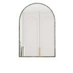 Specchio ovale/ad arco in ferro battuto, Specchio effetto antico, Specchio da parete per bagno/camera da letto/soggiorno, Argento/Oro - ModernLuxe