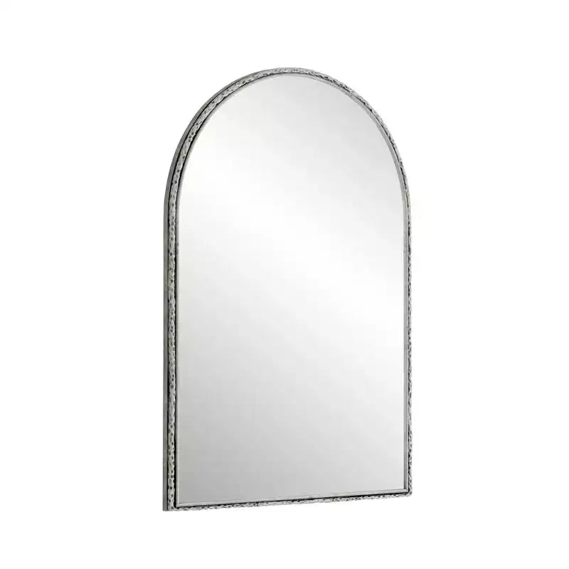 Specchio ovale/ad arco in ferro battuto, Specchio effetto antico, Specchio da parete per bagno/camera da letto/soggiorno, Argento/Oro - ModernLuxe