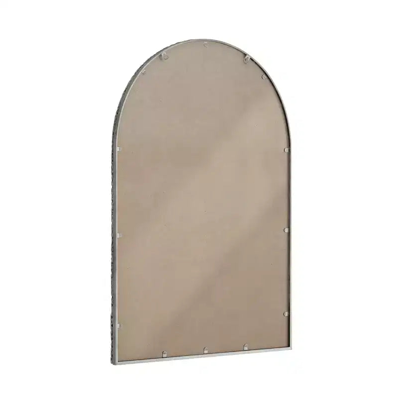 Specchio ovale/ad arco in ferro battuto, Specchio effetto antico, Specchio da parete per bagno/camera da letto/soggiorno, Argento/Oro - ModernLuxe