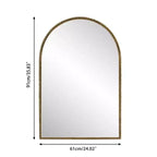 Specchio ovale/ad arco in ferro battuto, Specchio effetto antico, Specchio da parete per bagno/camera da letto/soggiorno, Argento/Oro - ModernLuxe