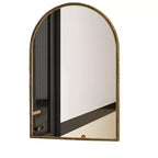 Specchio ovale/ad arco in ferro battuto, Specchio effetto antico, Specchio da parete per bagno/camera da letto/soggiorno, Argento/Oro - ModernLuxe