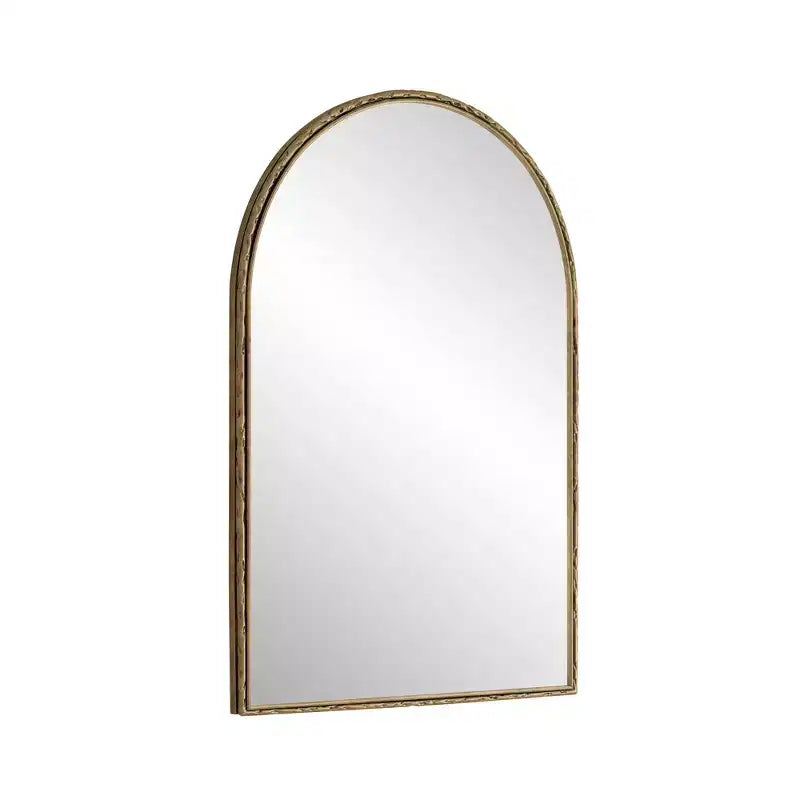 Specchio ovale/ad arco in ferro battuto, Specchio effetto antico, Specchio da parete per bagno/camera da letto/soggiorno, Argento/Oro - ModernLuxe