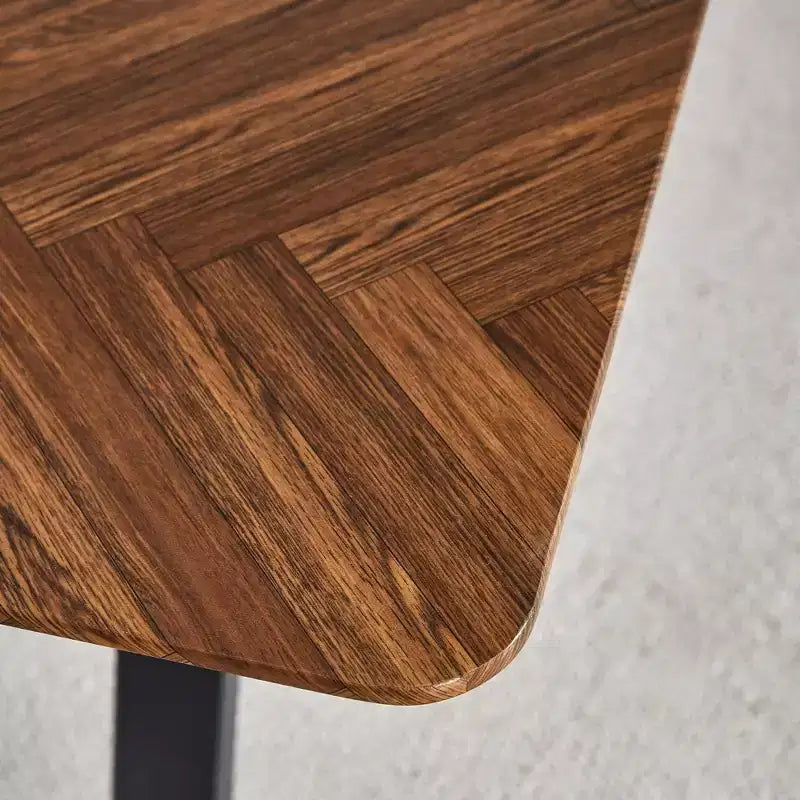 GDFStudio Hobson Set da Pranzo Moderno 5 Pezzi in Legno e Similpelle