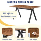 GDFStudio Hobson Set da Pranzo Moderno 5 Pezzi in Legno e Similpelle