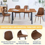 GDFStudio Hobson Set da Pranzo Moderno 5 Pezzi in Legno e Similpelle