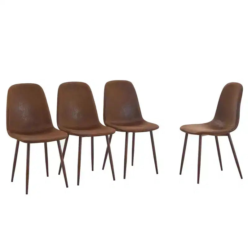 GDFStudio Hobson Set da Pranzo Moderno 5 Pezzi in Legno e Similpelle