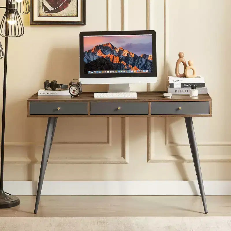 GDFStudio Webster Bureau informatique multifonction moderne de 120 cm avec 3 tiroirs