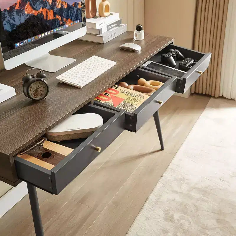 GDFStudio Webster Bureau informatique multifonction moderne de 120 cm avec 3 tiroirs