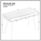GDFStudio Webster Bureau informatique multifonction moderne de 120 cm avec 3 tiroirs