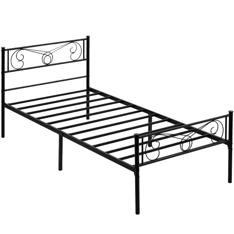 Telaio del letto a piattaforma con testiera e pediera, base per materasso senza bisogno di rete, antirumore, montaggio semplice