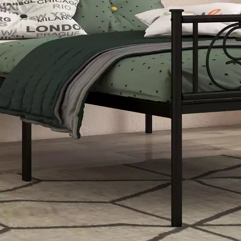 Telaio del letto a piattaforma con testiera e pediera, base per materasso senza bisogno di rete, antirumore, montaggio semplice