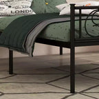 Telaio del letto a piattaforma con testiera e pediera, base per materasso senza bisogno di rete, antirumore, montaggio semplice
