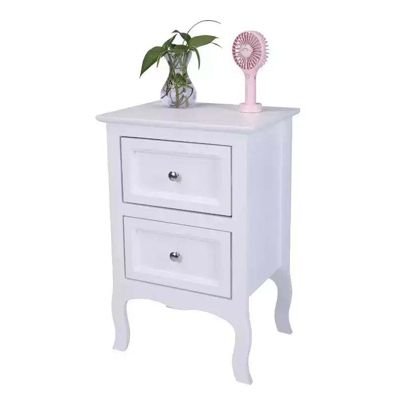 Karl Home Comodini a 2 cassetti in MDF bianco, larghi 40 cm