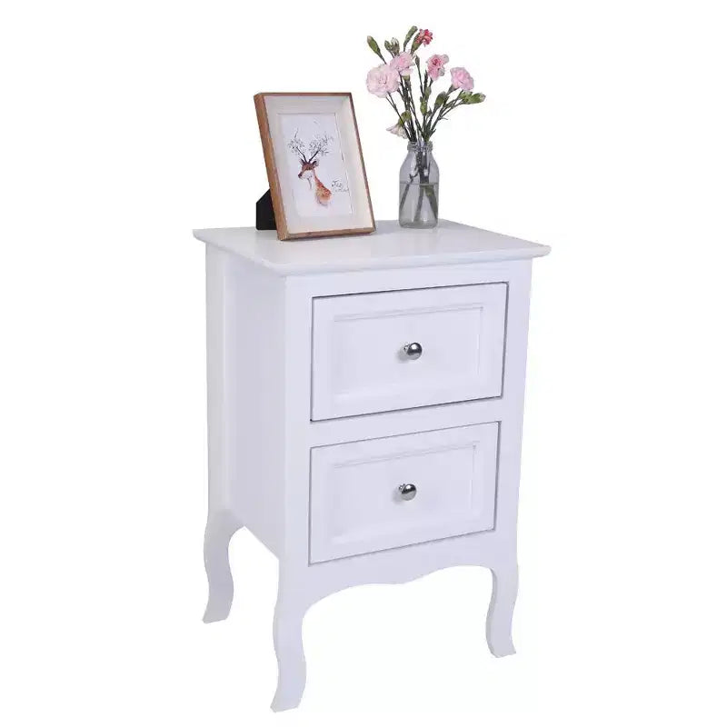 Karl Home Comodini a 2 cassetti in MDF bianco, larghi 40 cm