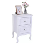 Karl Home Comodini a 2 cassetti in MDF bianco, larghi 40 cm