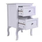 Karl Home Comodini a 2 cassetti in MDF bianco, larghi 40 cm