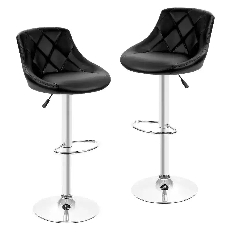 BestMassage Bar Stools Set of 2 PU Leather Bar Stools Bar Chairs with Adjustable Height