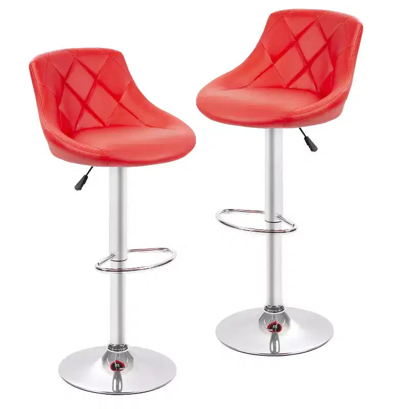 BestMassage Lot de 2 tabourets de bar en cuir PU, chaises de bar réglables en hauteur