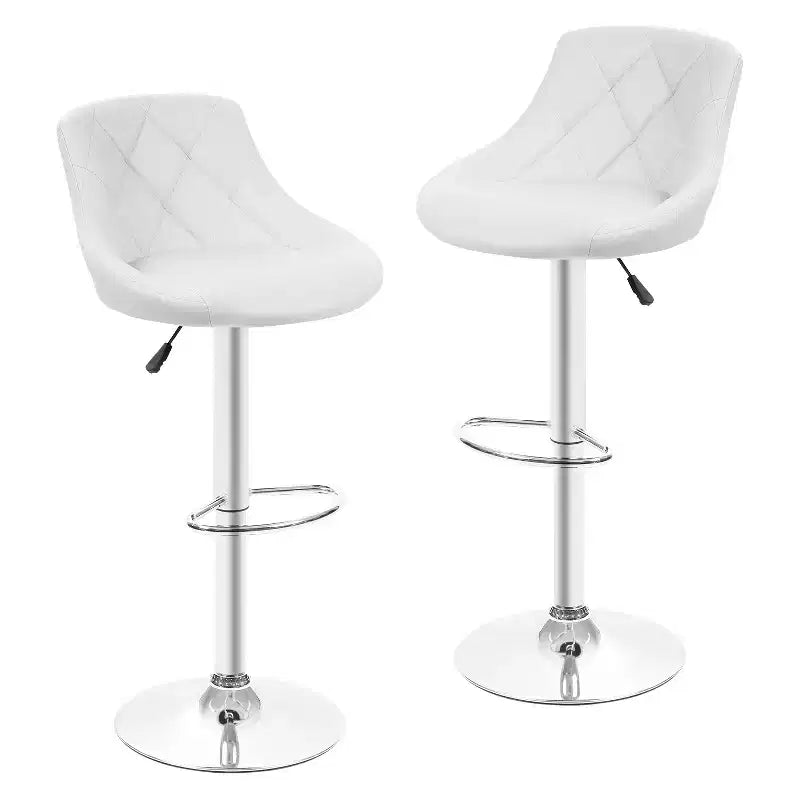 BestMassage Lot de 2 tabourets de bar en cuir PU, chaises de bar réglables en hauteur