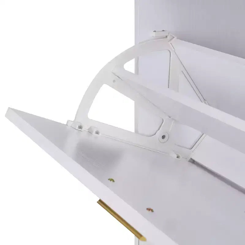 Scarpiera VECELO con 2 cassetti a ribalta, organizer contenitore stretto indipendente con ganci per ingresso o corridoio, nero/bianco
