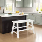 Royal Hampton 33 Wide Counter Height Bench | Trestle Legs with Footrests | Mahogany Wood