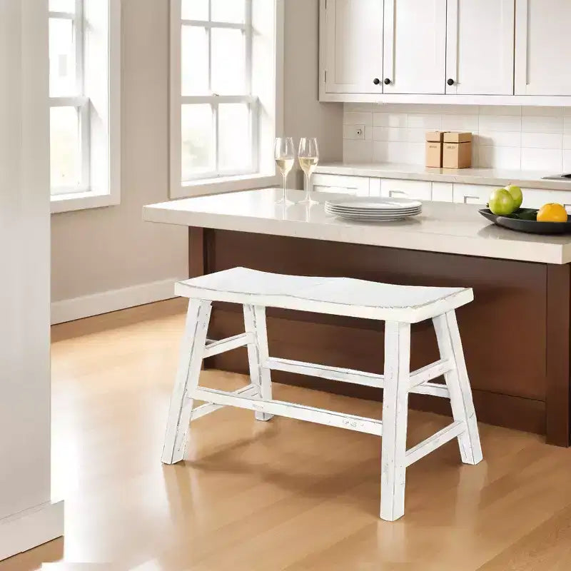 Panca Royal Hampton da 33" ad altezza bancone | Gambe a cavalletto con poggiapiedi | Legno di mogano