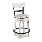 Sgabello da bancone Royal Hampton Swivel 24.5 | Rivetto decorativo | Schienale Curvo