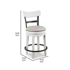 Sgabello da bancone Royal Hampton Swivel 24.5 | Rivetto decorativo | Schienale Curvo