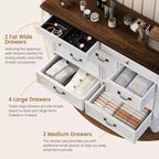 GustoWave Cassettiera in Legno, Cassettiera a 9 Cassetti con Ampia Unità di Archiviazione e Maniglie in Metallo Vintage per Camera da Letto, Soggiorno, Ingresso
