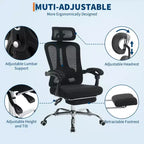 Sedia da ufficio ergonomica in rete, sedia da scrivania per computer da casa con poggiatesta e schienale regolabili, comodo supporto lombare con ruote girevoli a 360°