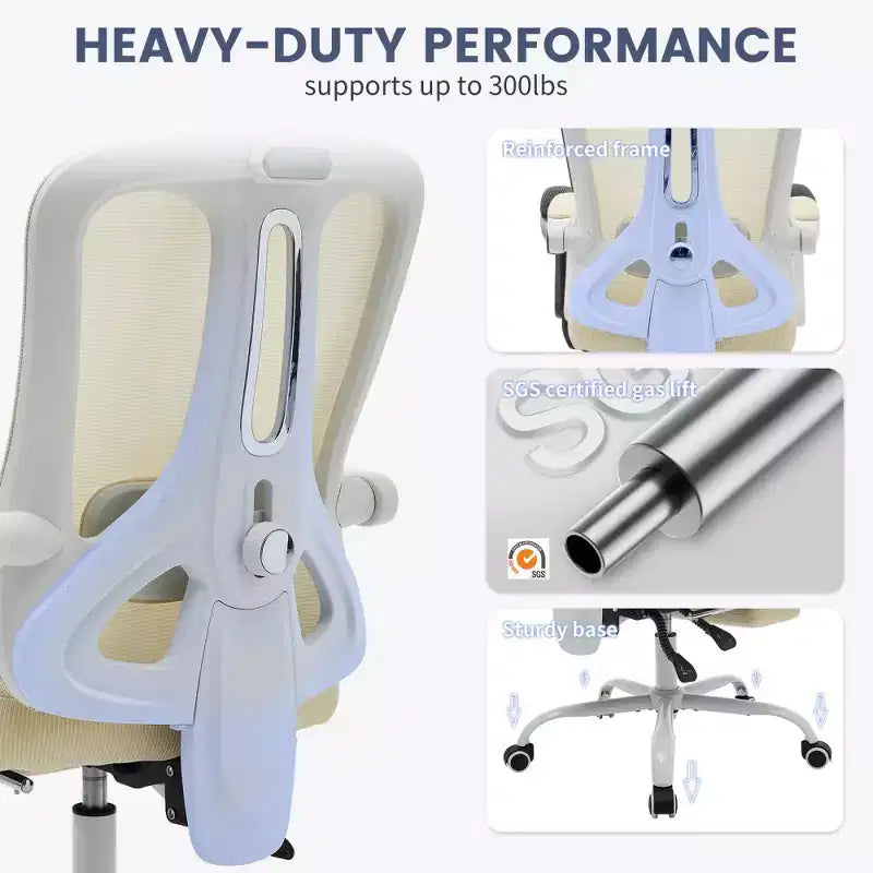 Sedia da ufficio ergonomica in rete, sedia da scrivania per computer da casa con poggiatesta e schienale regolabili, comodo supporto lombare con ruote girevoli a 360°