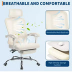 Sedia da ufficio ergonomica in rete, sedia da scrivania per computer da casa con poggiatesta e schienale regolabili, comodo supporto lombare con ruote girevoli a 360°