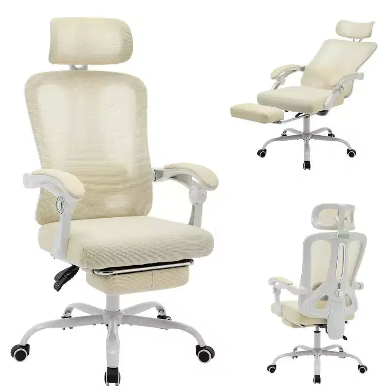 Sedia da ufficio ergonomica in rete, sedia da scrivania per computer da casa con poggiatesta e schienale regolabili, comodo supporto lombare con ruote girevoli a 360°