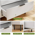 GustoWave Cassettiera a 3 cassetti, comò largo 71 cm con dispositivo antiribaltamento, comodino alto in legno con contenitore e gambe in metallo