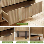 GustoWave Cassettiera a 3 cassetti, comò largo 71 cm con dispositivo antiribaltamento, comodino alto in legno con contenitore e gambe in metallo