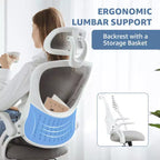 Sedia da ufficio ergonomica MAYEERTY - Schienale alto, ruote, braccioli ribaltabili, regolabile