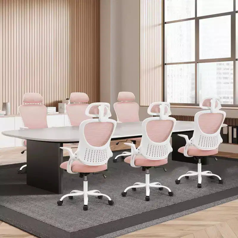Chaise de bureau ergonomique MAYEERTY - Dossier haut, roulettes, accoudoirs relevables, réglable