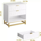 Cassettiera Zstar a tre cassetti per camera da letto con gambe in metallo