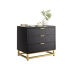 Zstar Three Drawer Bedroom Dresser with Metal Legs