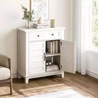 Meuble de rangement de style ferme à 3 étagères réglables (7 hauteurs), organisateur rustique pour cuisine et salle à manger, armoire d'entrée multifonctionnelle