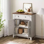 Meuble de rangement de style ferme à 3 étagères réglables (7 hauteurs), organisateur rustique pour cuisine et salle à manger, armoire d'entrée multifonctionnelle