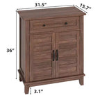 Meuble de rangement de style ferme à 3 étagères réglables (7 hauteurs), organisateur rustique pour cuisine et salle à manger, armoire d'entrée multifonctionnelle