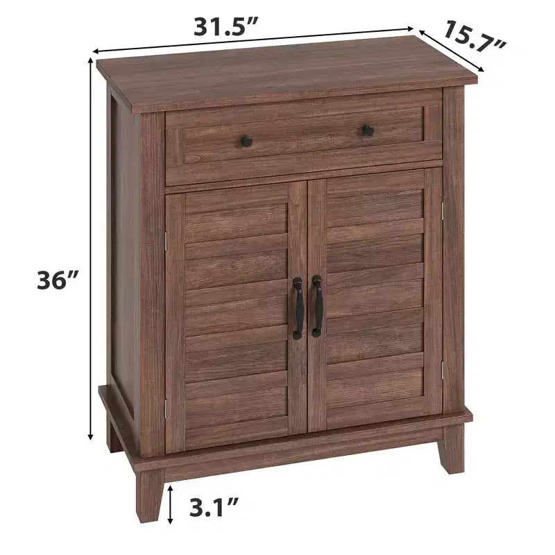 Meuble de rangement de style ferme à 3 étagères réglables (7 hauteurs), organisateur rustique pour cuisine et salle à manger, armoire d'entrée multifonctionnelle